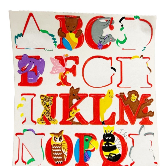 Vintage 1990s Sandylion Sticker Designs Alphabet Animal Letter Sticker Sheet Fun - Picture 3 of 7
